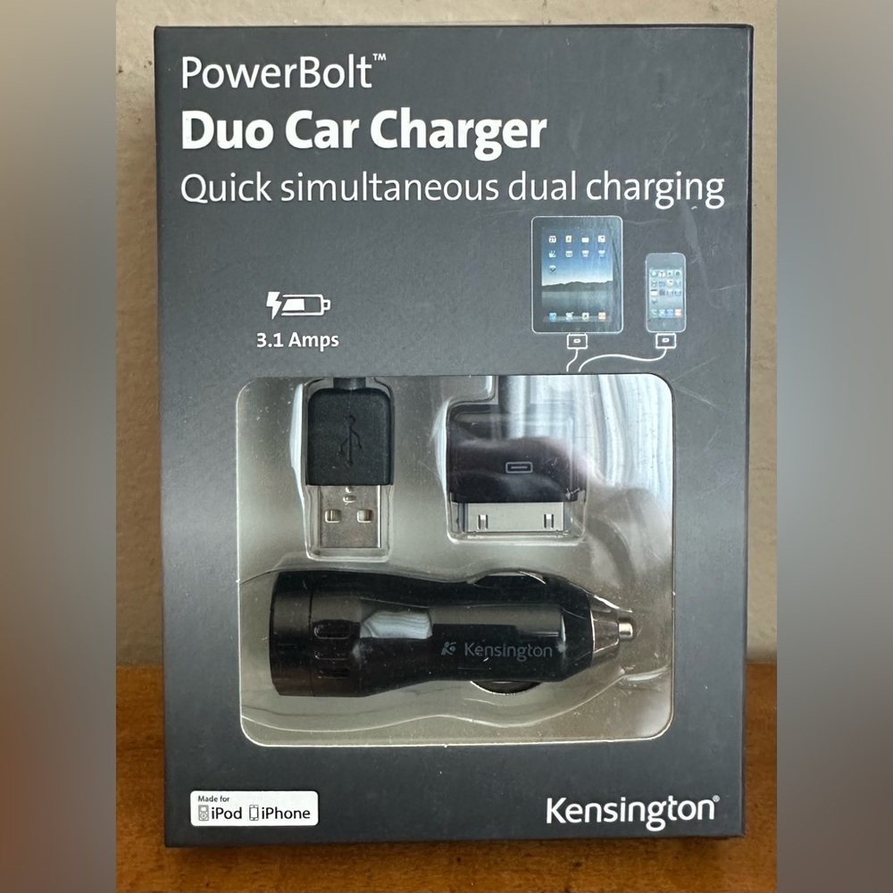 Kensington PowerBolt 3.1Amps USB Duo Car Charger for iPod iPhone
